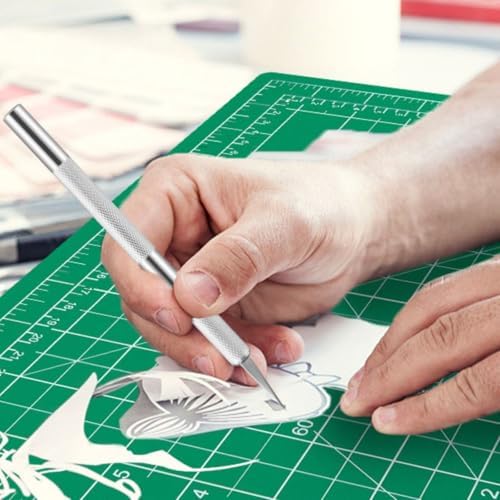2PCS Craft Knife Hobby Knife with 60PCS Spare Exacto Knife Blades #11, Cutting Mat (A4), A Ruler, HEADLEY TOOLS Precision Exacto Knife Set Ideal for Crafting, Scrapbooking, Arts, DIY, Stencil, Carving