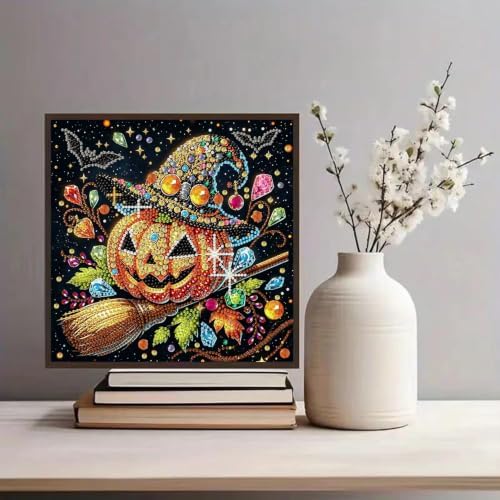 5D Diamond Art Kits for Adult, Pumpkin Special Shape Diamond Painting Kits