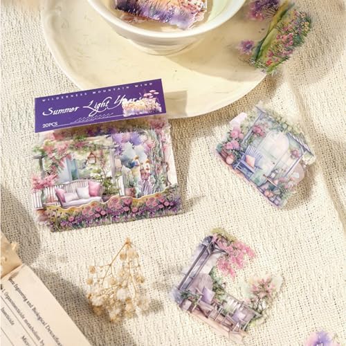 80 Pcs Dreamy Atmosphere Landscape PET Stickers for Scrapbooking