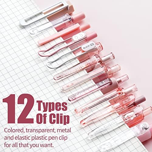 Four Candies Cute Pink Pens, Black Gel Ink, Rose - 12ct, 0.5mm Fine Point
