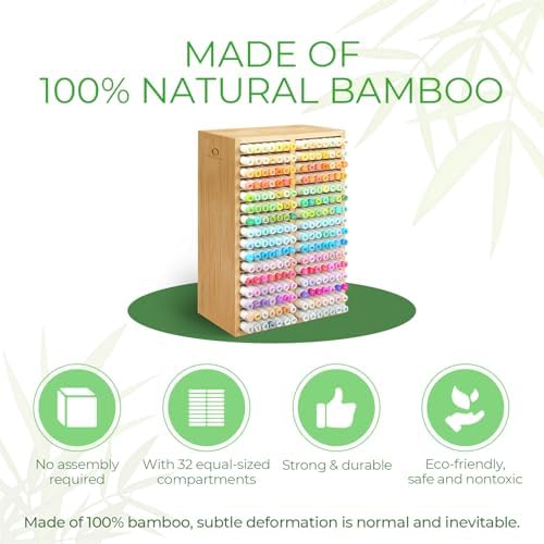 Ohuhu Bamboo Marker Organizer Hold 224 Markers for Honolulu Oahu Series