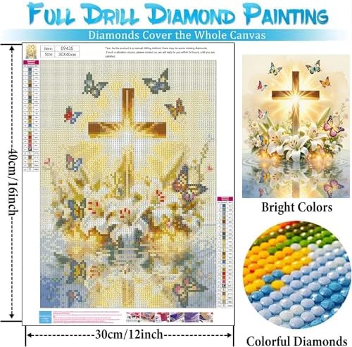 bleihum Cross Diamond Art Kits for Adults 12x16inch