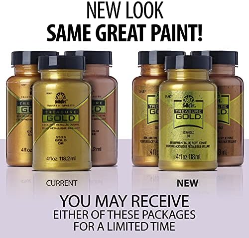 FolkArt Treasure Gold Brilliant Metallic Paint, 4 oz, Blue Quartz (Acrylic)
