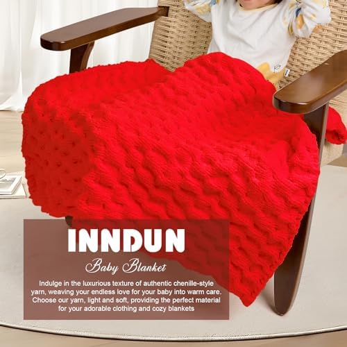 Red Chunky Chenille Yarn, #6 Super Bulky, 3.5 oz/72 Yards