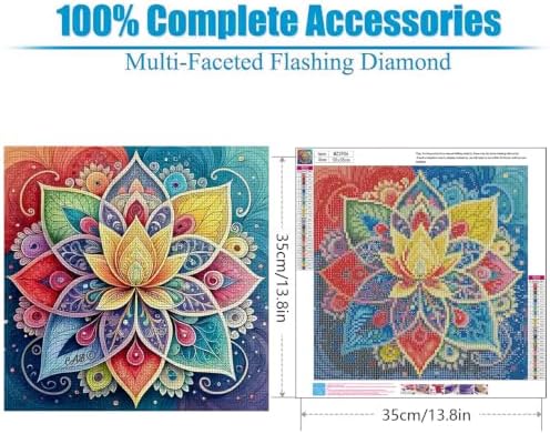 Diamond Art Kits for Adults, Mandala Diamond Painting Kits 14x14 In