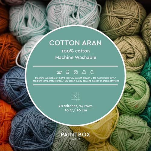 Paintbox Yarns 100% Cotton Aran Yarn 1.76oz / 50g, 93yds / 85m