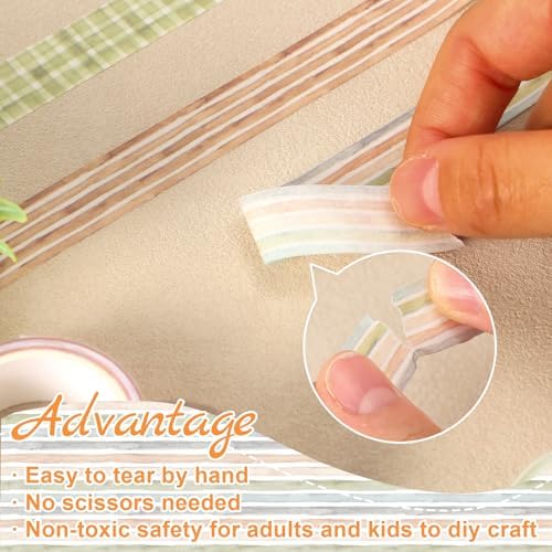 AnyDesign 12 Rolls Vintage Washi Tape Set Watercolor Earth Tone