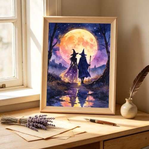 5D Halloween Diamond Painting Kits for Adults, Witch Diamond Art Kit
