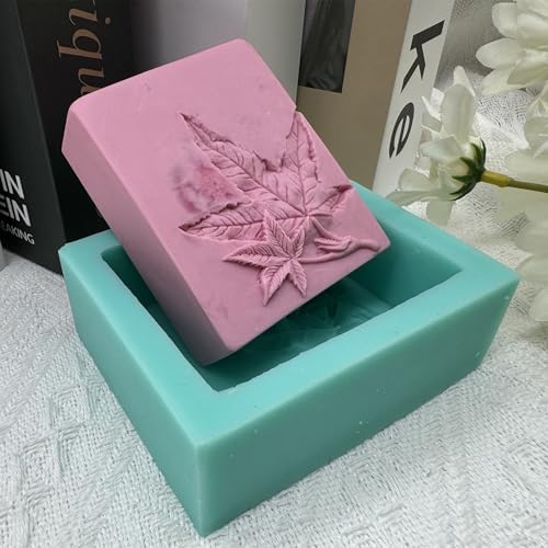 Maple Leaf Soap Mold Rectangle Soap Making Molds Plant Leaves Silicone Soap Mould for CP MP Handmade Soap Made Scented Candle Resin Aroma Plaster Art Crafts Mould Cake Mousee Ice Cube Moulds