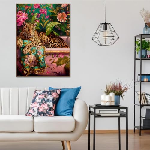Cheetah Diamond Art Kits for Adults, Diamond Painting for Beginner 5D DIY