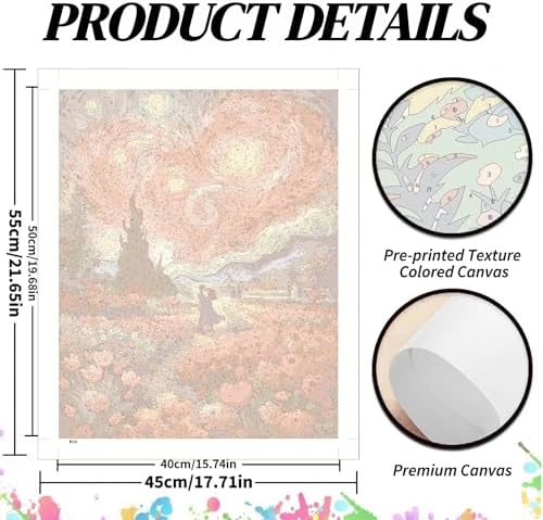 koemhxb Paint by Numbers Kit for Adults Beginners, Romantic Garden Scene, Adult Paint by Numbers on Canvas, DIY Acrylic Painting Crafts for Home Decor (16x20inch)