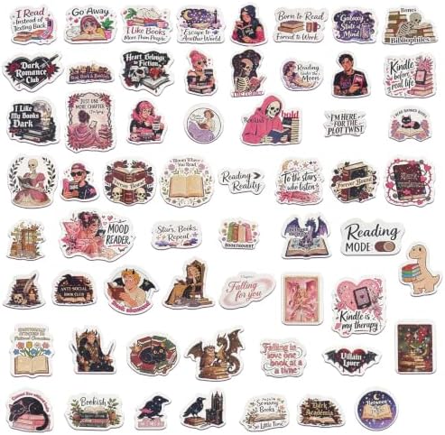 120 Pcs Dark Romantic Book Stickers, Holographic Bookish Sticker