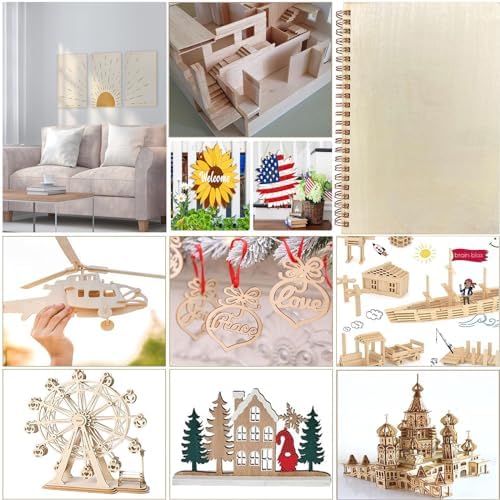 15 Pack 12"x18"x1/16 Basswood Sheets for Crafts- Thin Plywood Sheets - Balsa Wood Sheets -Unfinished Wood Boards for Painting,Laser Cutting,Engraving,Burning and CNC Cutting