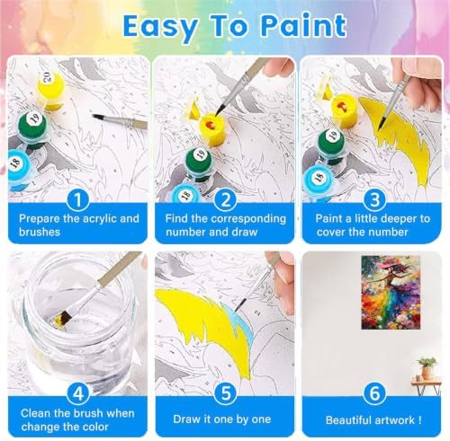 bleihum Paint by Numbers Kit for Adults Colorful Woman 16x20inch