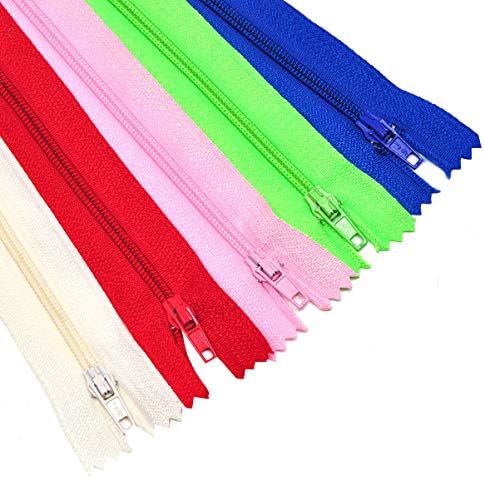 Mandala Crafts 100 PCs Mixed Closed-End 8 Inch Nylon Zippers for Sewing