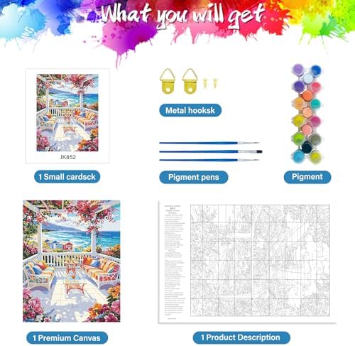 ZTOTZ Paint by Numbers with Landscape Flower Paint by Numbers Kit for Adults Beginner