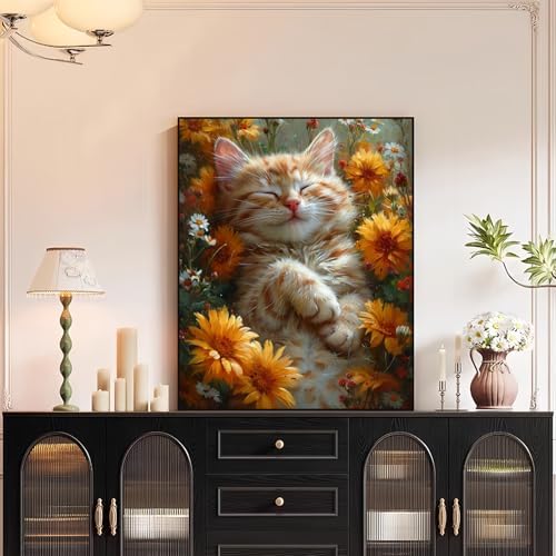XTCIXAL Paint by Numbers Kit for Adults Cat, 16X20 Inch