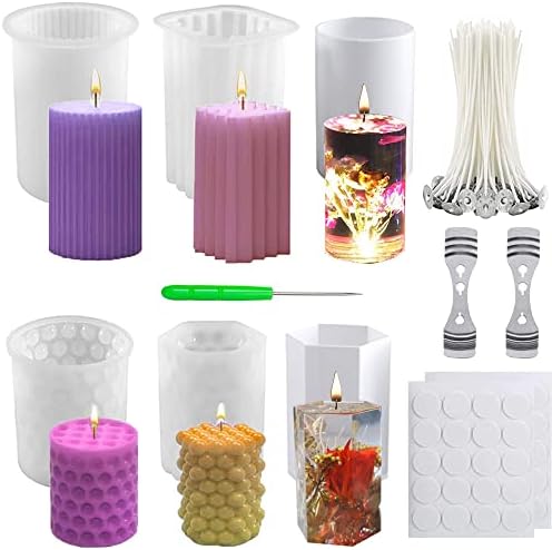 6Pcs Silicone Candle Molds Set for Candle Making