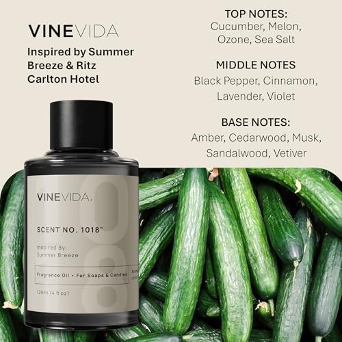 VINEVIDA [4oz] Scent No.1018 Fragrance Oil for Candle & Soap Making - Natural Candle Scents Made in USA
