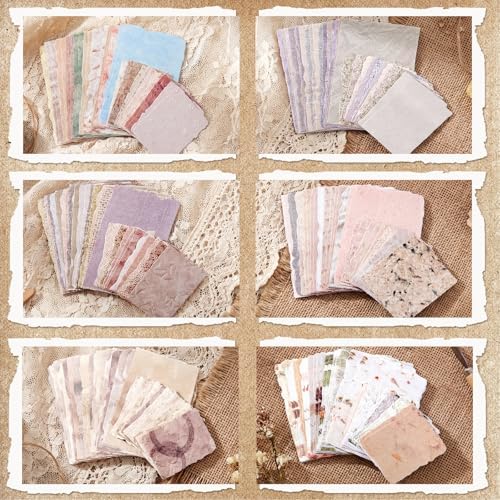 BESARME 192 Pcs Vintage Scrapbook Paper Set, 6 Themes For Journaling