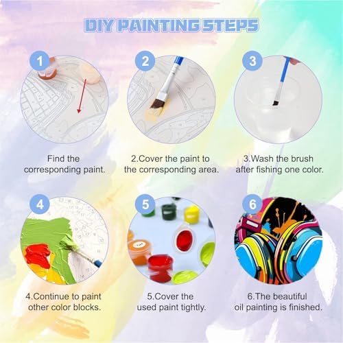bleihum 4 Pack Paint by Numbers Kit for Kids with Frame Wooden Easel Game | Video Game Paint by Number Canvas, Controller Painting by Numbers Gifts for Gamers Teen Boys Room Decor 8x12 Inch