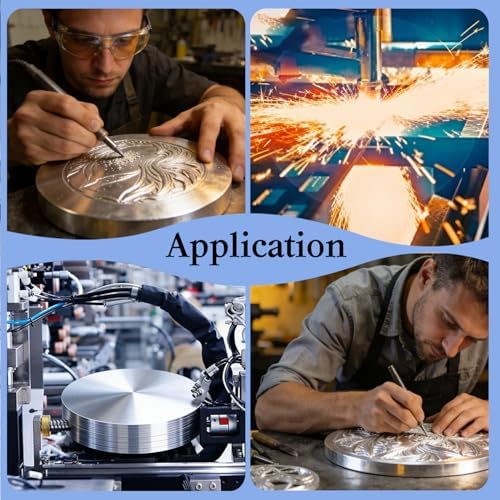 6061 Aluminum Disc 6 Inch, 12 Gauge (2mm) Thick Round Metal Stamping Blank, Aluminum Sheet Plate for DIY, Fabrication, 4 PCS