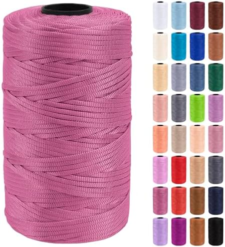 JeogYong Polypropylene Ribbon Yarn 3mm x 218 Yards Flat Macrame Cord 3mm Crochet Yarn for Handbags, Shopping Bags, Sun Hats, Shoes, DIY Crafts, Decorative Projects