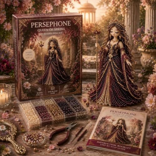  Divine Goddess DIY Beaded Doll Kit, Craft for Adults with Tools (Style A)