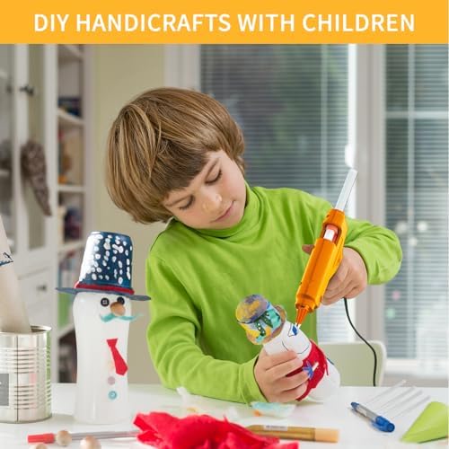 Hot Glue Gun Kit, Hot Glue Gun with 40 Glue Sticks, 8 Pack Craft Glue Gun Kit, Mini Hot Melt Glue Gun for Kids, Crafts, Glass, DIY Arts, School, Home Projects - Multicolor