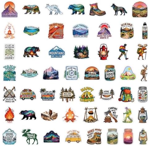 50PCS Adventure Travel Stickers, Outdoor Camping Stickers