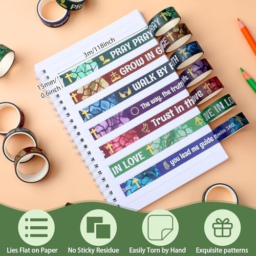 24 Rolls Back to School Christian Bible Verse Washi Tape