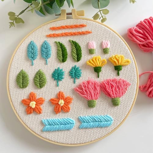 Myfelicity Punch nedle kit,Punch Needle Kits Adults Beginner,Learn Various Needlework Techniques for poking Embroidery