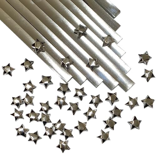 500-Strips Silver Foil Paper Strips for Making Origami Stars, Lucky Stars, Puff Stars. Reflective Mirror Shiny Paper Strips, 0.5 x 11 inch. (Silver Foil, 500)