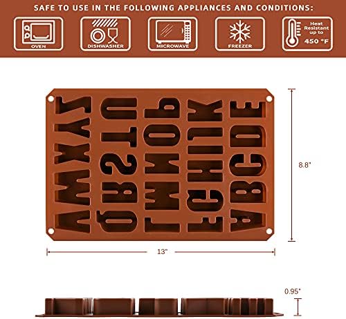 2pcs Large Letter Molds Silicone Alphabet Mold for Crayon, Cake Baking Decor (2)