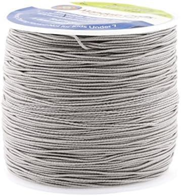Mandala Crafts 0.6mm Gray Shirring Elastic Thread for Sewing, 87 Yards