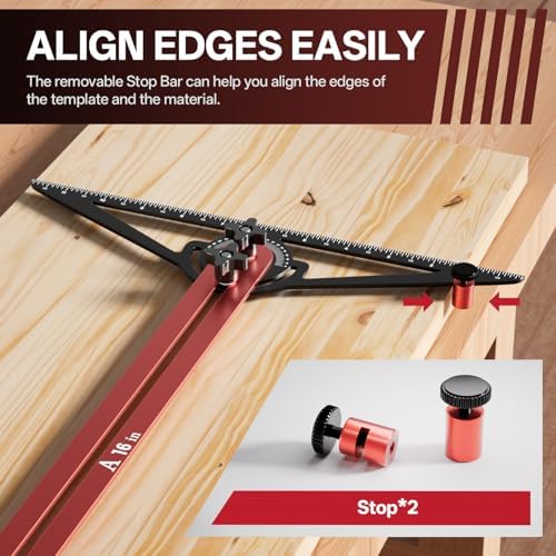 Stair Tread Template Tool, 10" to 67" Adjustable Aluminum Stair Tread Jig, Precision Angle Length Depth Measuring Gauge Tool for Floors Cabinets Woodworking Construction,Includes Storage Bag