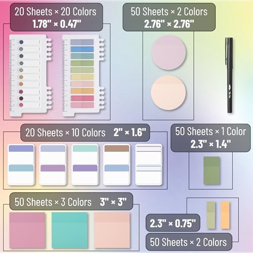 Mr. Pen- Transparent Sticky Notes Set, 1000 Sheets (Pack of 2)