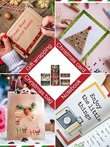 Outus 21 Rolls Christmas Gold Foil Holiday Washi Tape Decorative, Vintage