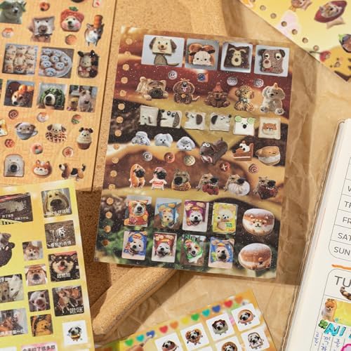 Cat and Dog Stickers Book Set 2 in 1,Value Set with 1600 Stickers 60 Pages Meme Sticker Books for Scrapbook Journal and Planner Coil Bound Sticker Albums