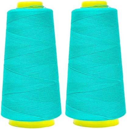 Mandala Crafts Aquamarine Mercerized Cotton Thread Cone for Sewing Quilting