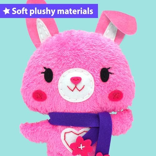 KRAFUN Bunny Sewing Kit for Kids Ages 8-12 - No Scissors No Glue