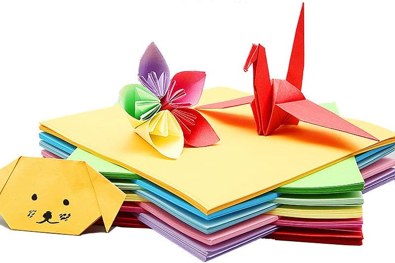 Origami , Colorful Square Origami, DIY Handmade Craft Paper, Origami Paper (100pcs)10-color (20*20cm)