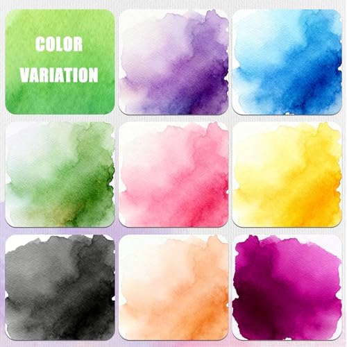 24 Colors Large Block Watercolor Paint Set for Watercolors Workbook, Portable Water Colors Paint Kit with 2 Paintbrushes 1 Waterbrush, for Adult Painting Beginners & Professional Amateur Hobbyists