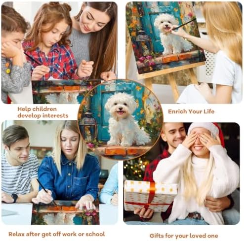 Pxzcrypha Dog Paint by Numbers Kit for Adults Beginner 16x16inch