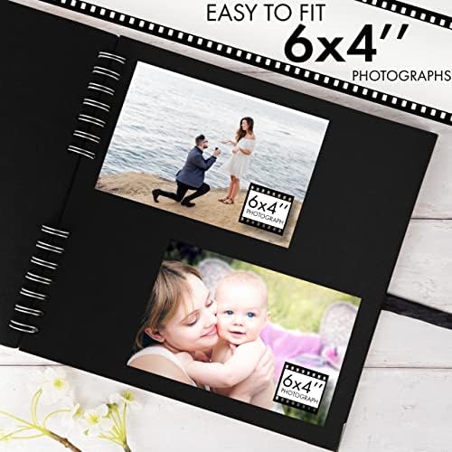 Scrapbook Album, 70 Pages, 10 x 10 Inch, Black Photo Album, Scrap Book | Hardcover with Thick 250 GSM Kraft Paper, Ideal for Your Scrapbooking Albums, Art & Craft Projects (Black, 10 x 10 Inch)