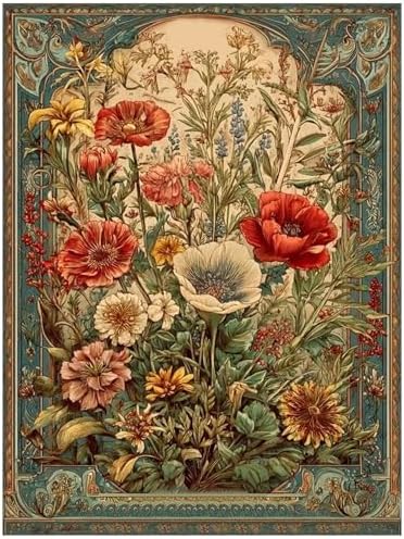 Flowers Diamond Art Kits for Adults, Diamond Painting Kits 12x16 Inch | Diamond Painting Kits for Adults Beginners, Gem Art, 5D Full Drill, DIY Arts and Crafts for Gift Home or Decor