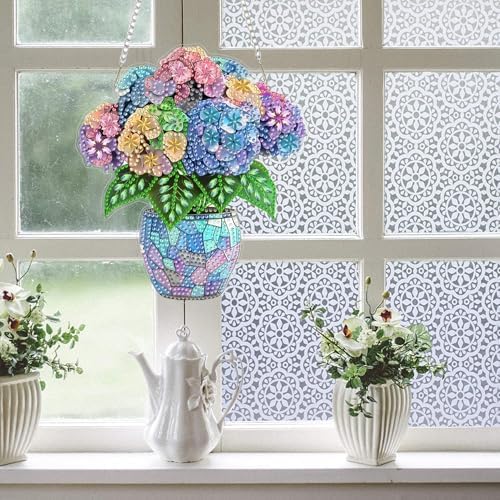 AIBOERL Diamond Art Kits for Adults, Flower Acrylic Hanging Suncatcher
