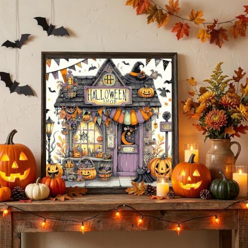 Halloween Paint by Numbers Kit for Adults,Shop Paint by Number 14x14 inch