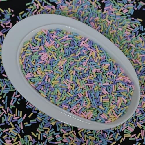 LIKETURE Fake Sprinkles 110G Non-edible Polymer Clay Sprinkles Fake Candy Sprinkles Slime Sprinkles Faux Sprinkles for Resin Slime Add Ins Plastic Sprinkle Nail Art Shaker Card Filler (Light Yellow)