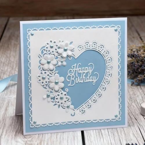 Cutting Dies Metal Stencils Scrapbooking Tools DIY Embossing Template for Paper Card Making Album Arts Crafts Supplies (Lace Heart- 11x10.2cm)